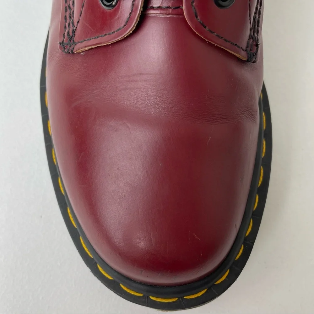 Vintage Dr. Martens 1460 Red Smooth Leather Boots UK 8 - Picture 8 of 16